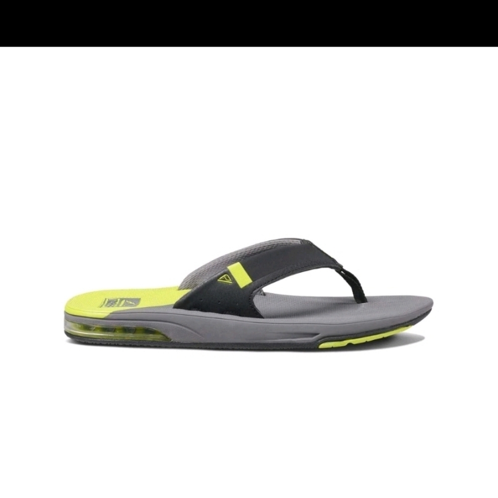 Reef Men's Fanning Bottle Opener Flip Flop Thong Sandal - Gray Lime Low - Picture 7 of 8